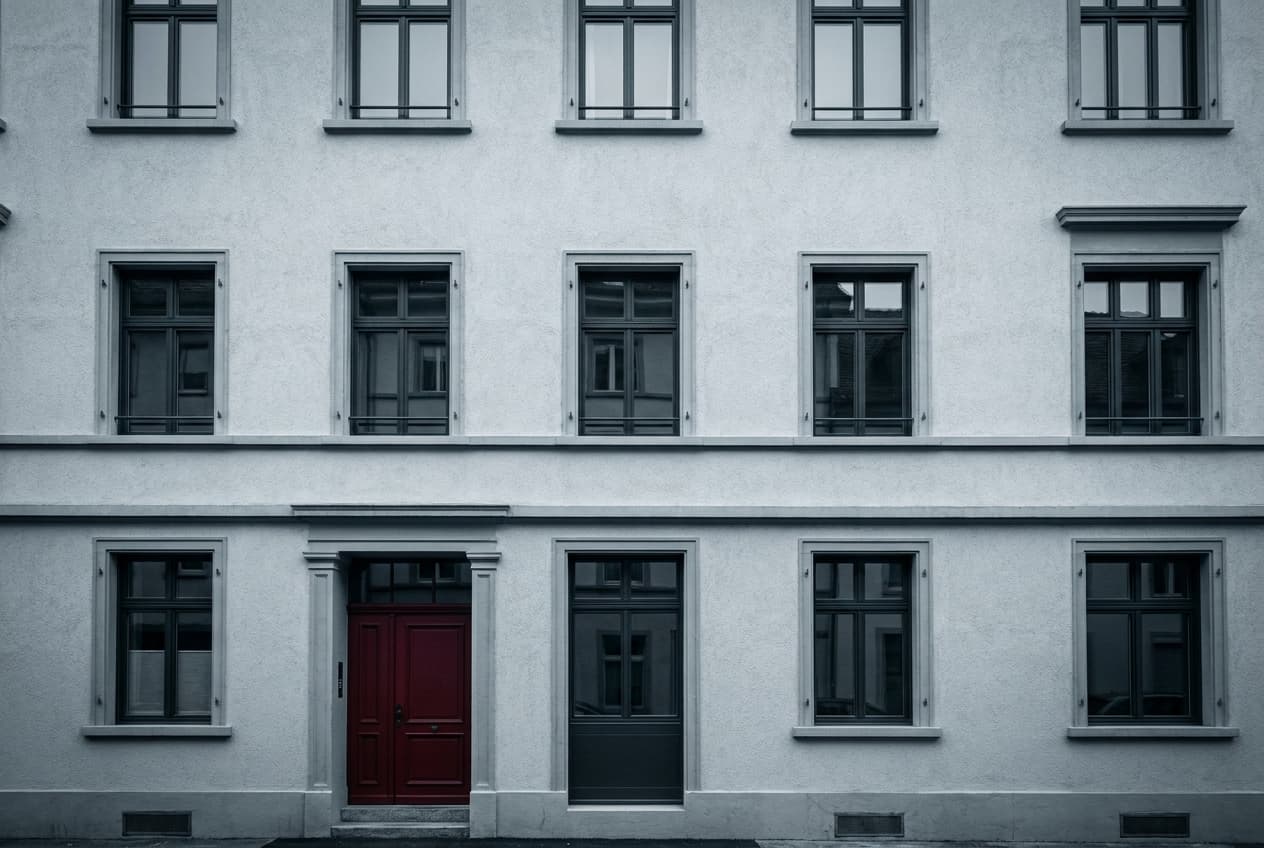 Renovierte Liegenschaft in Basel — Fassade und Eingang nach Sanierung durch die ELVA Group GmbH